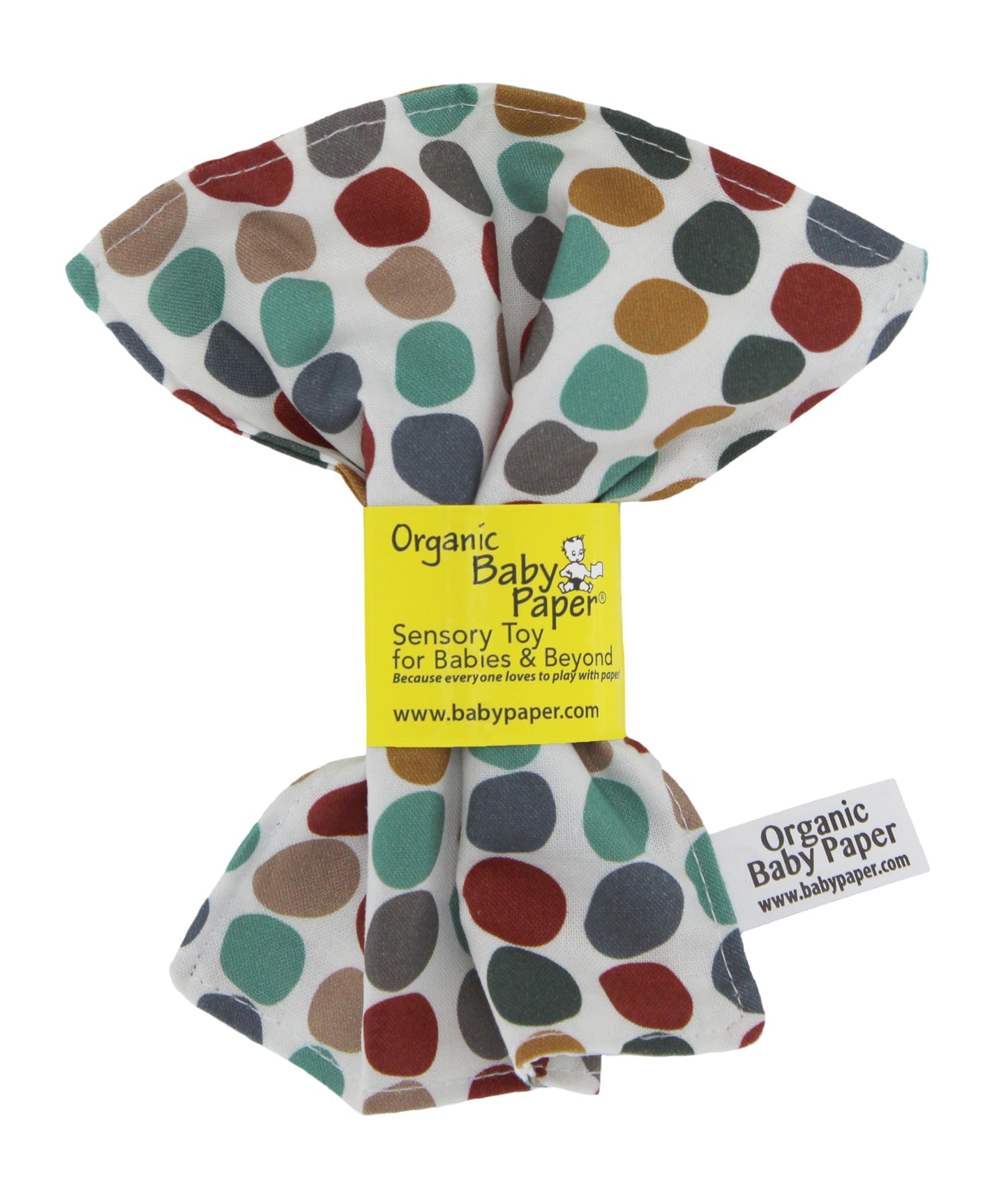 Baby Paper Original Crinkle Teether & Sensory Toy for Babies & Infants | Organic Pebbles Pattern | Non-Toxic Washable | Great for Baby Showers