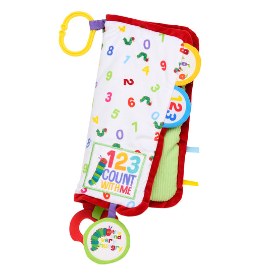Baby Starters The Very Hungry Caterpillar Sensory Interactive Blanket with 6 Multi-Sensory Features and Travel Clip Count with Me Multicolored Print 14 inch